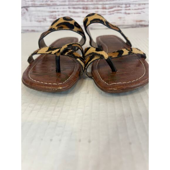 Sam Edelman Bernice Cow Hair Leopard Print Slide Sandals Size 8M - Picture 3 of 14